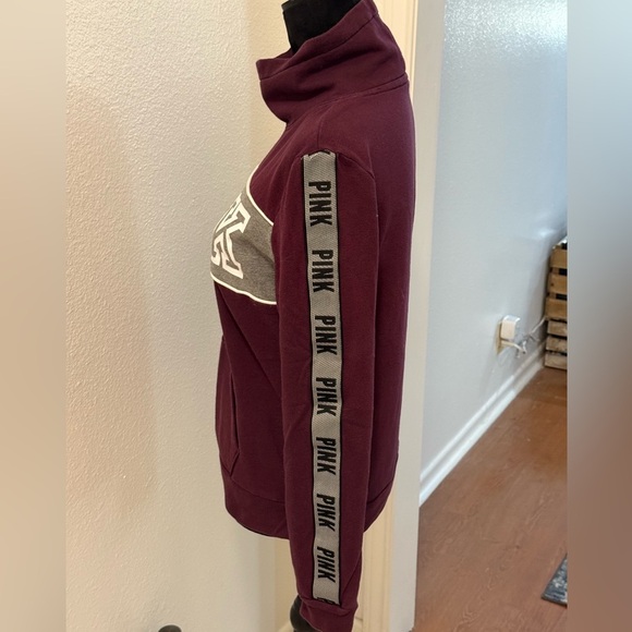PINK by Victoria’s Secret Maroon Mock Turtleneck Sweatshirt w/ Front Pocket - Picture 4 of 4